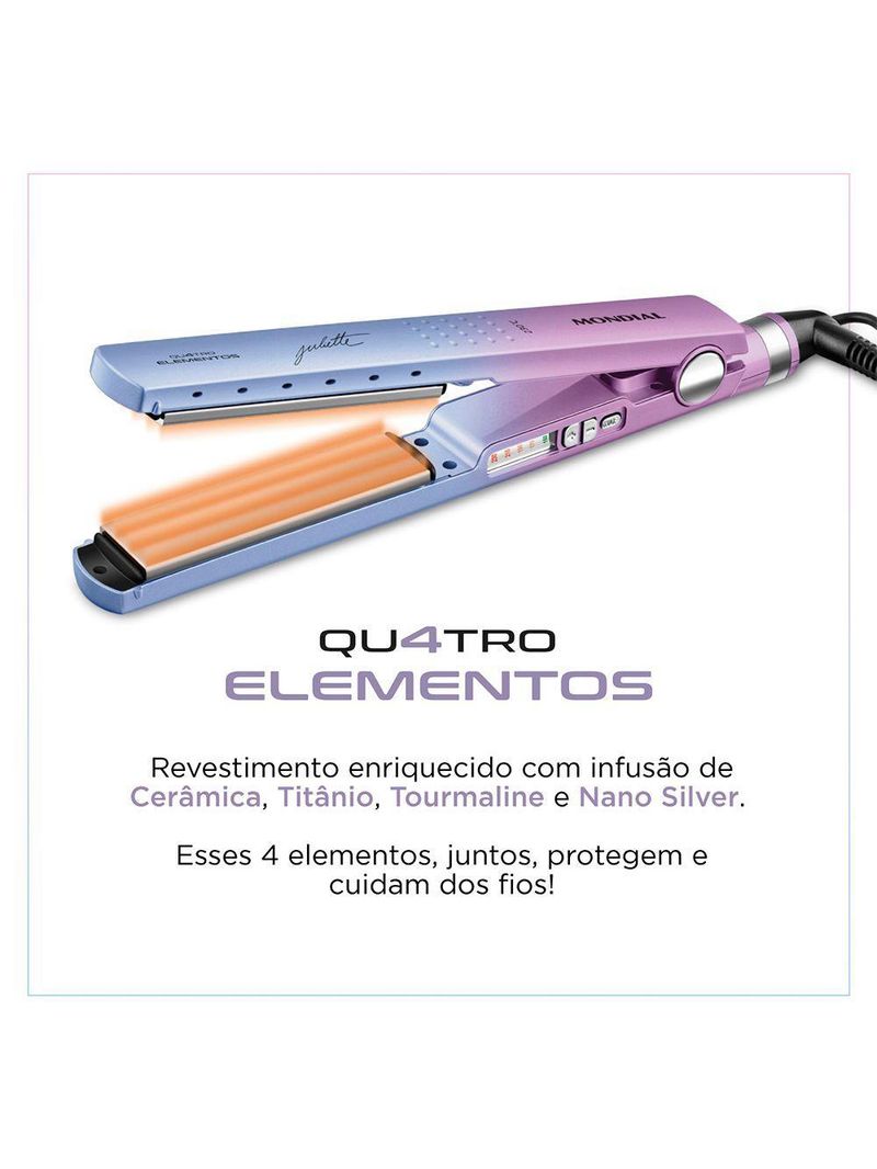 Prancha Alisadora Mondial By Juliette 60W P-JU-03 Azul/Rosa Bivolt