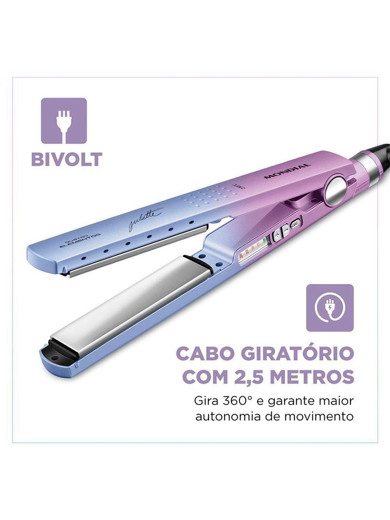 Prancha Alisadora Mondial By Juliette 60W P-JU-03 Azul/Rosa Bivolt