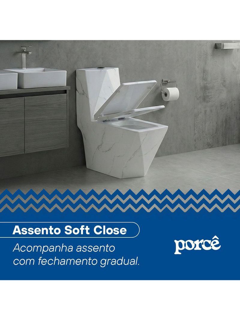 Vaso Sanitário Monobloco Porcê Supremus Mármore (PVS53MBSFB-BR)