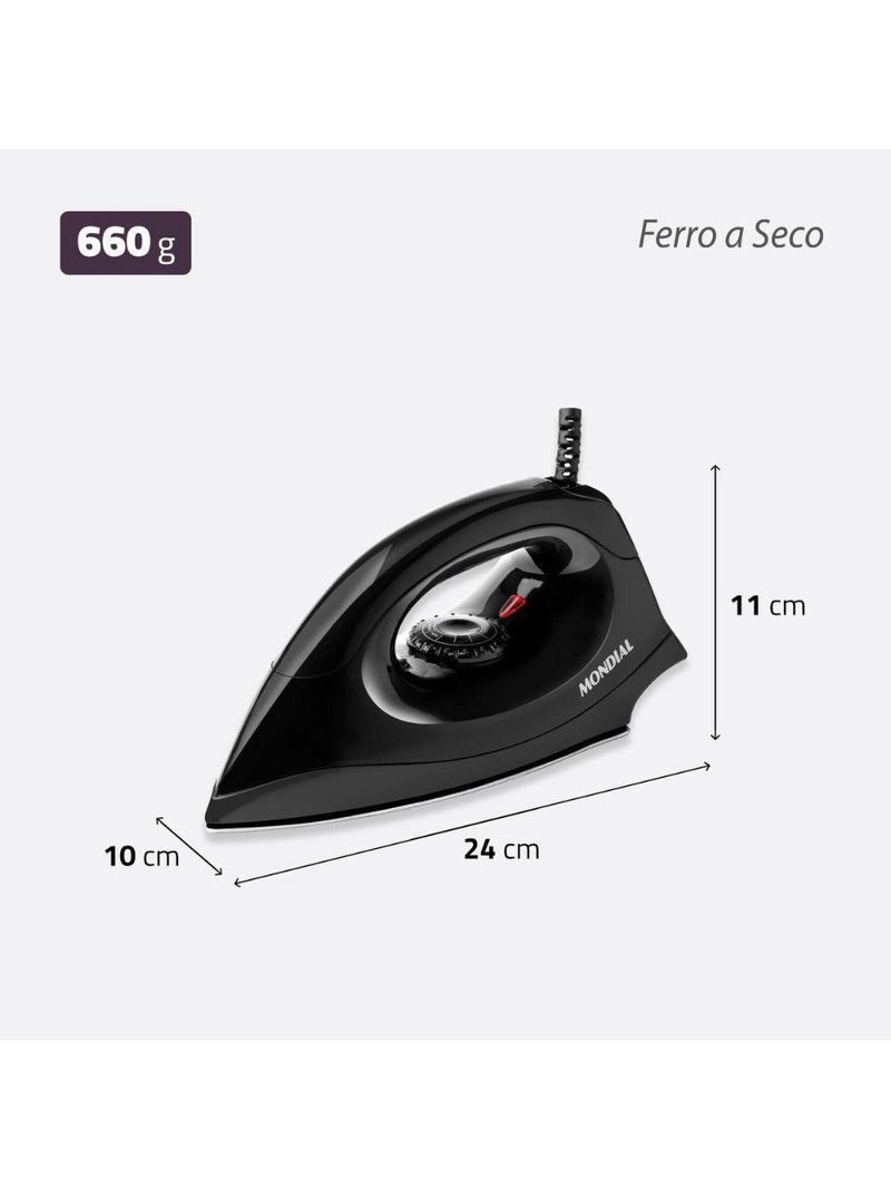 Ferro A Seco Mondial FSN55B 1000W Preto 220V