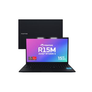 Notebook Positivo Vision R15M AMD® Ryzen 5-5625U Linux 8GB RAM 256GB SSD Wi-Fi 6 15” Full HD IPS Minitela - Preto