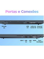 Notebook Positivo Vision R15M AMD® Ryzen 5-5625U Linux 8GB RAM 256GB SSD Wi-Fi 6 15” Full HD IPS Minitela - Preto