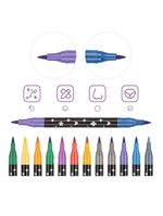 Canetas Para Colorir Com Glitter 2 Pontas – 48 Cores Vibrantes