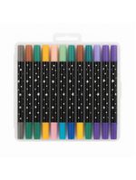 Kit 24 Canetas Dupla Ponta Glitter – 48 Cores Brilhantes Para Lettering, Arte E Anotações