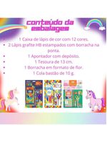 Kit Material Escolar Infantil Lápis De Cor Leo & Leo Jardim 7 Peças Smille