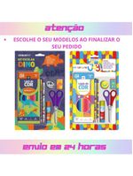 Kit Material Escolar Infantil Lápis De Cor Leo & Leo Jardim 7 Peças Smille