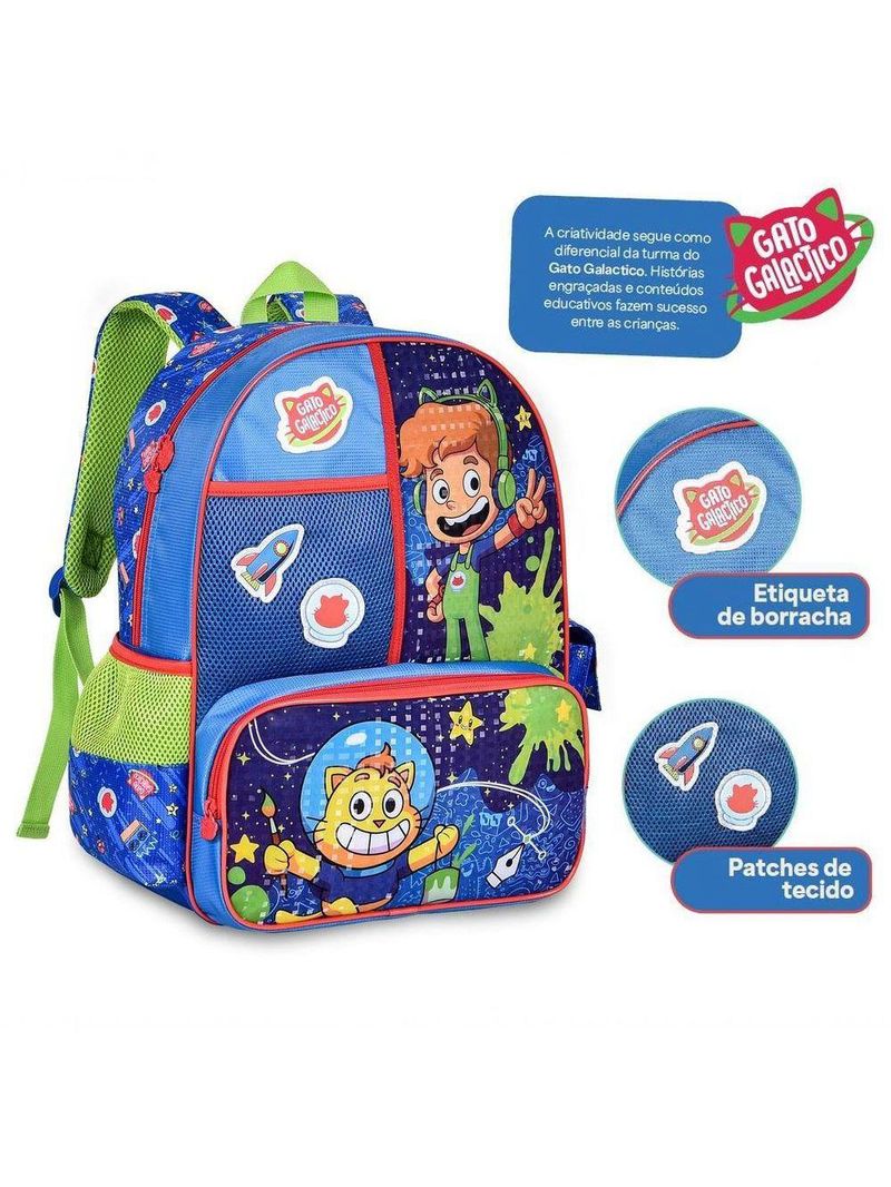 Mochila Gato Galáctico Gg24117 Escolar Infantil 20l