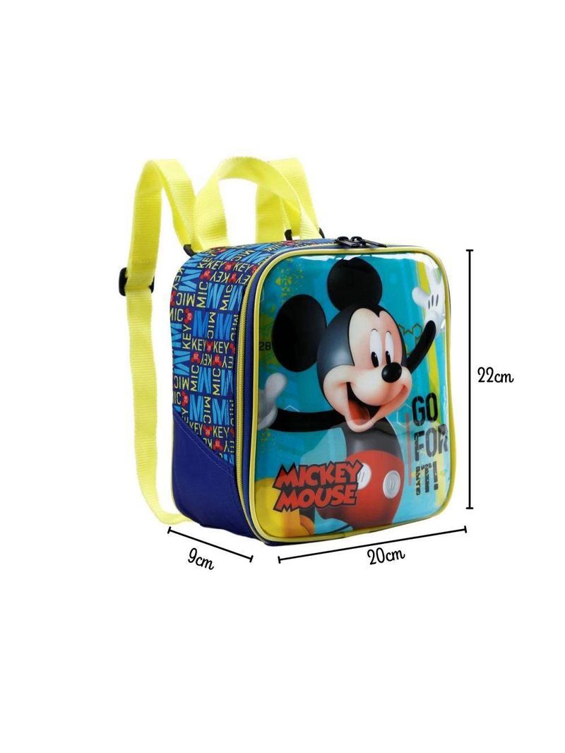 Kit Mochila De Rodinha Lancheira Térmica E Estojo Mickey