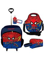 Kit Mochila r Infantil Rodinhas Lancheira Estojo Isoprene Menino Aranha