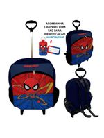 Kit Mochila r Infantil Rodinhas Lancheira Estojo Isoprene Menino Aranha