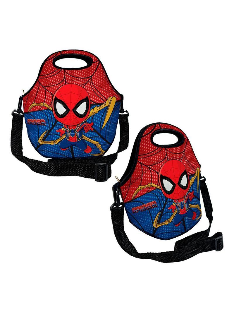 Kit Mochila r Infantil Rodinhas Lancheira Estojo Isoprene Menino Aranha