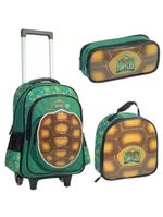 Kit Mochila Rodinha Lancheira Estojo Duplo Tartarugas Ninja Yepp