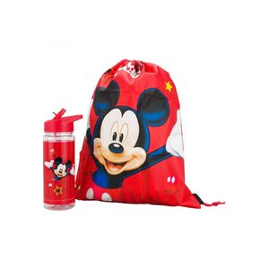 Garrafa Plástico Mickey 450ml Mochila 30x43cm Disney