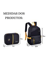 Kit Mochila De Costas E Estojo Box Games Preto