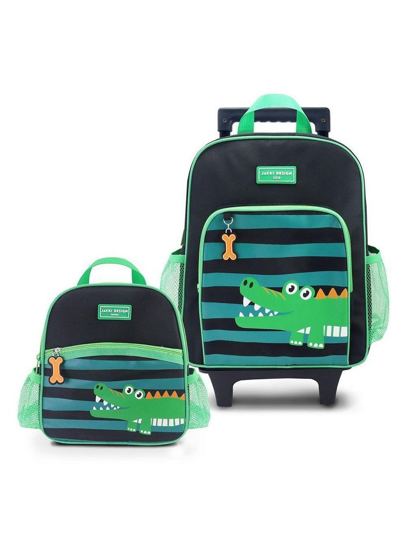 Conjunto De Mochila Com Rodinhas E Lancheira Térmica Infantil 4750ml Verde