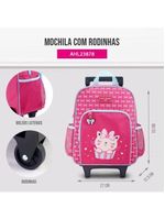 Conjunto De Mochila Com Rodinhas E Lancheira Térmica Infantil 4750ml Pink