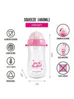 Kit Lancheira Térmica, Pote Marmita 400ml E Garrafa 460ml Infantil Piccolino Rosa