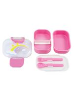 Kit Lancheira Térmica, Pote Marmita 400ml E Garrafa 460ml Infantil Piccolino Rosa