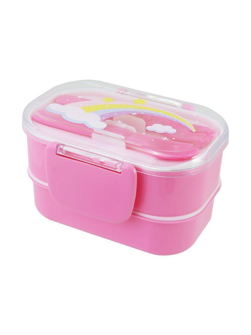 Kit Lancheira Térmica, Pote Marmita 400ml E Garrafa 460ml Infantil Piccolino Rosa