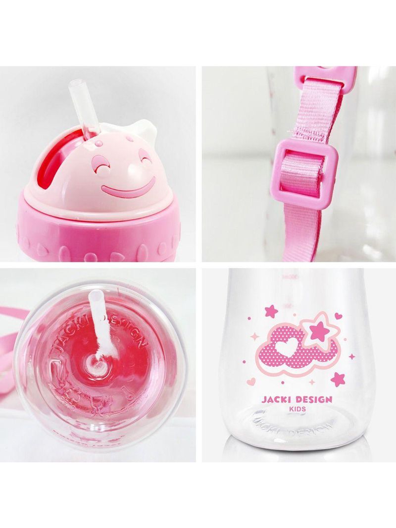 Kit Lancheira Térmica, Pote Marmita 400ml E Garrafa 460ml Infantil Piccolino Rosa