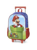 Kit Mochila Rodinha Lancheira Inantil Escolar Menino Super Mario Bros Cano Vermelho