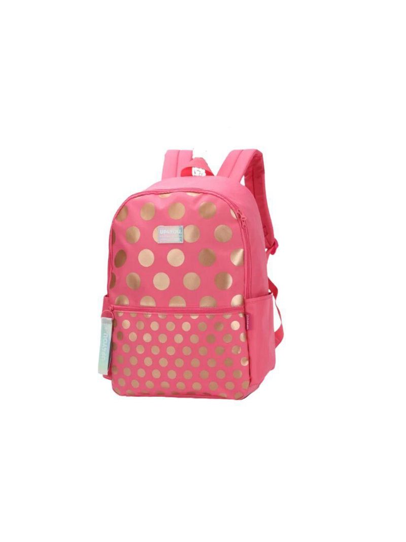 Mochila De Costas Rosa Com Bolinhas Up4you Ms46711up0300un