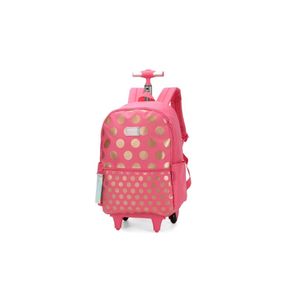 Mochila De Rodinhas Rosa Com Bolinhas Up4you