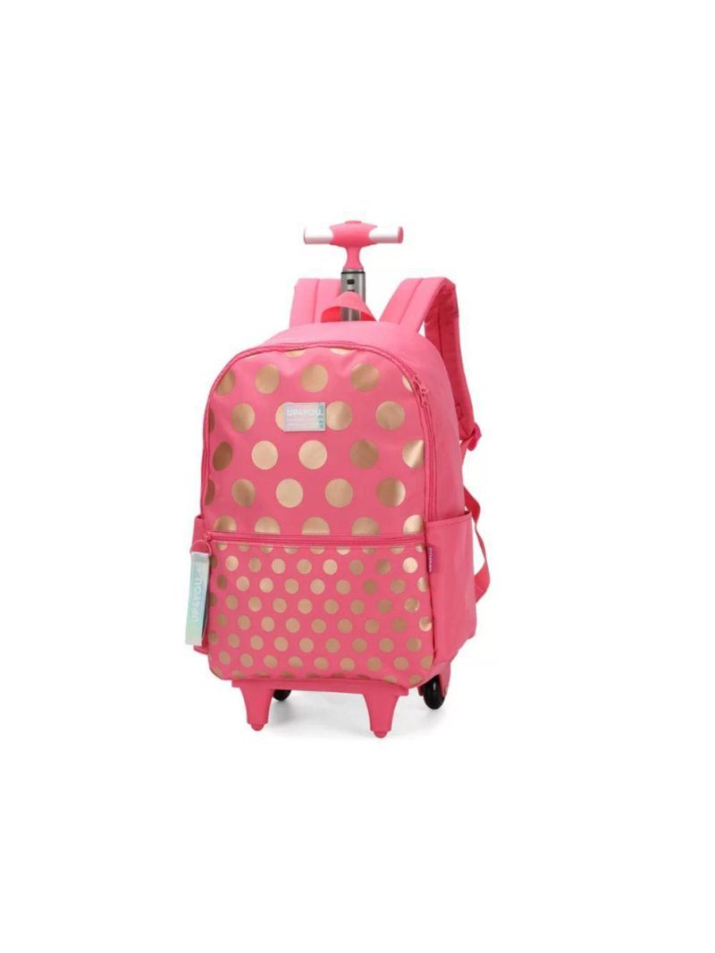 Mochila De Rodinhas Rosa Com Bolinhas Up4you