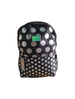Mochila Juvenil Preta C/ Bolinhas Prata Up4you