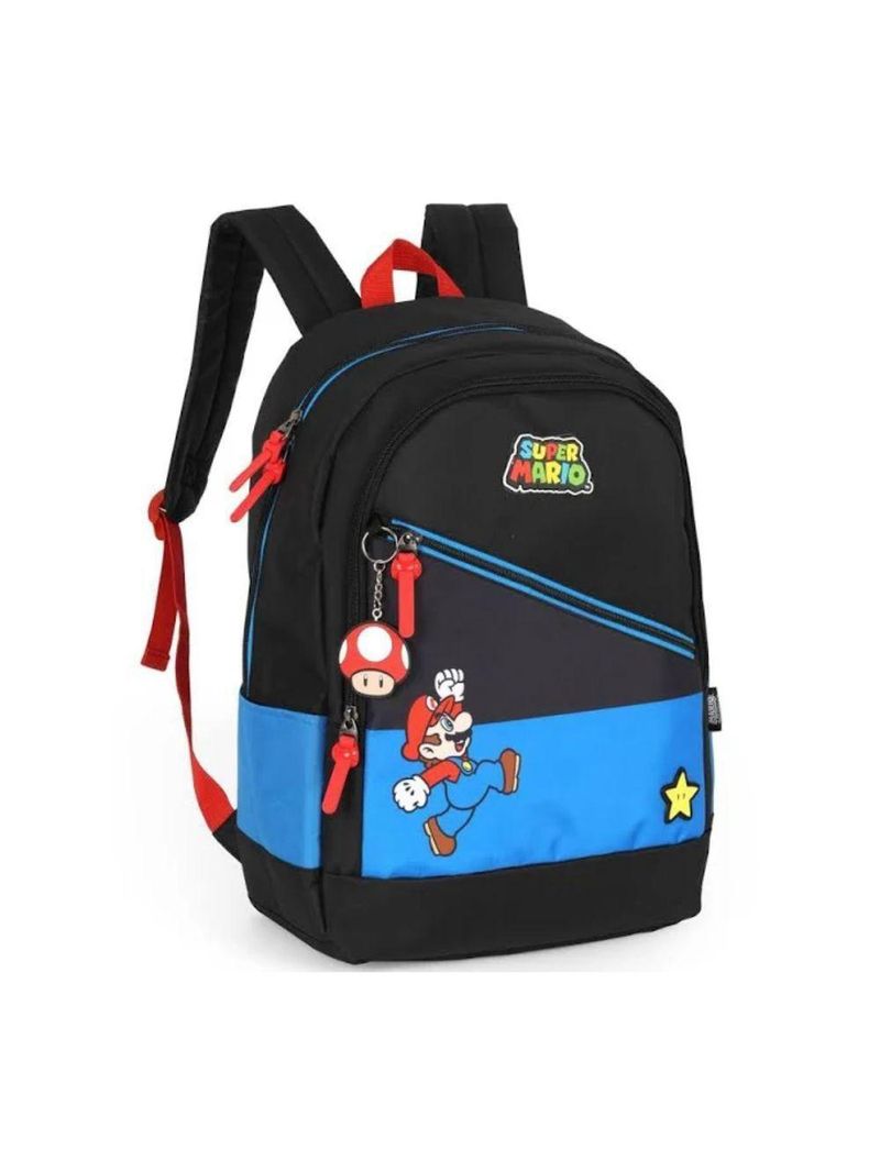 Mochila De Costas Escolar Super Mario Azul Luxcel