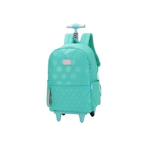 Mochila De Rodinhas Turquesa Com Bolinhas Up4you
