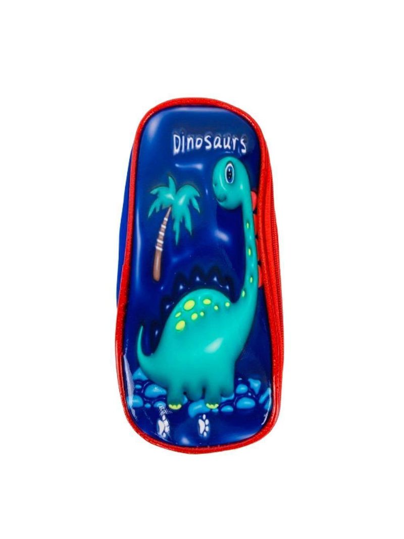 Kit Mochila Infantil Com Rodinhas Meninos Bolsa Escolar Dinossauro + Estojo + Lancheira Térmica Dino