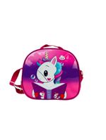 Kit Mochila Infantil Com Rodinhas Meninas Unicórnio Escolar: Estojo + Lancheira Térmica + Bolsa Carrinho