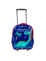 Mochila Infantil Com Rodinhas Kit Bolsa Estojo E Lancheira Escolar Carrinho Impermeavel Dinossauro