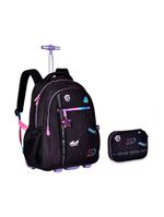 Kit Mochila Escolar Rodinha E Estojo Rafa E Luiz Rl24018