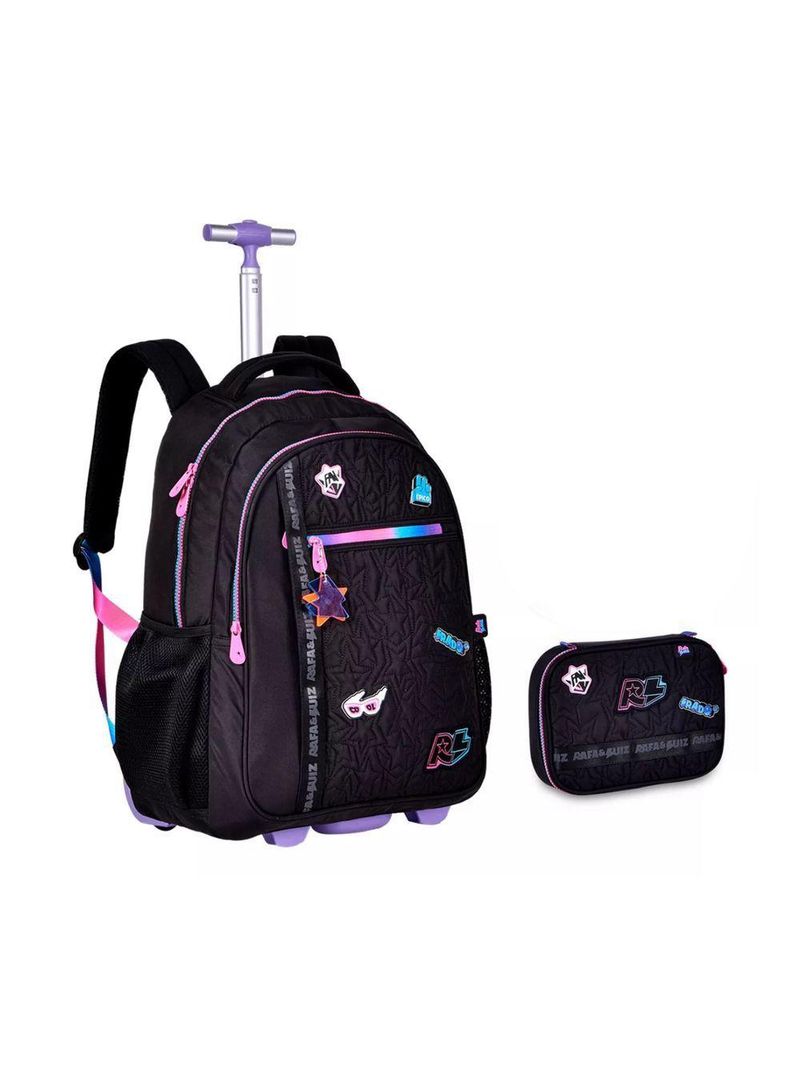 Kit Mochila Escolar Rodinha E Estojo Rafa E Luiz Rl24018