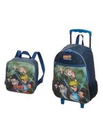 Kit Mochila Rodinha Lancheira Escolar Infantil Menino Naruto Time Pacific