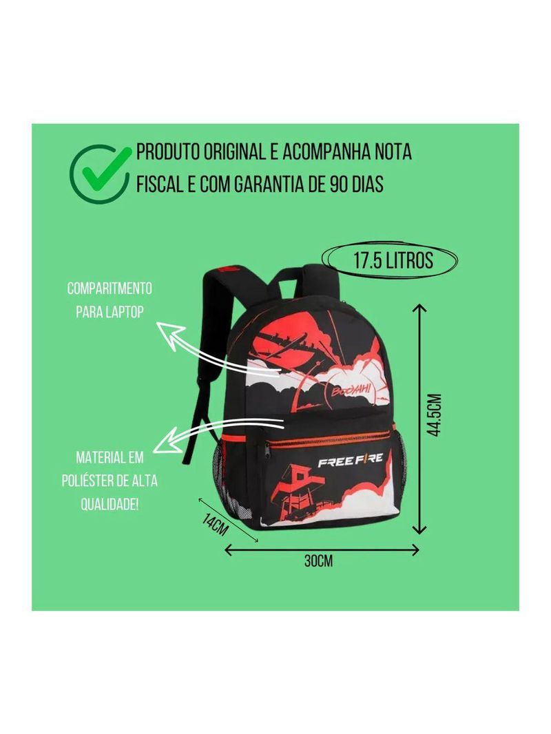 Mochila De Costas Games Vermelho 17,5 Up Fr2487