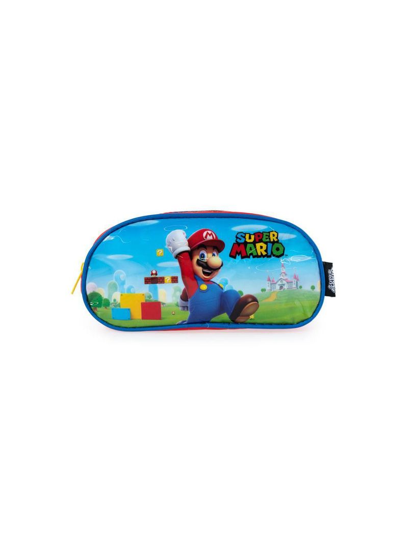 Estojo escolar masculino mario vermelho