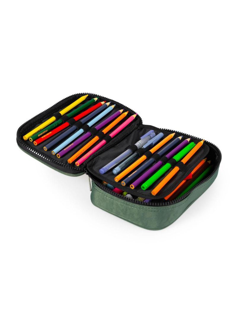 Estojo escolar juvenil masculino color block ii verde escuro