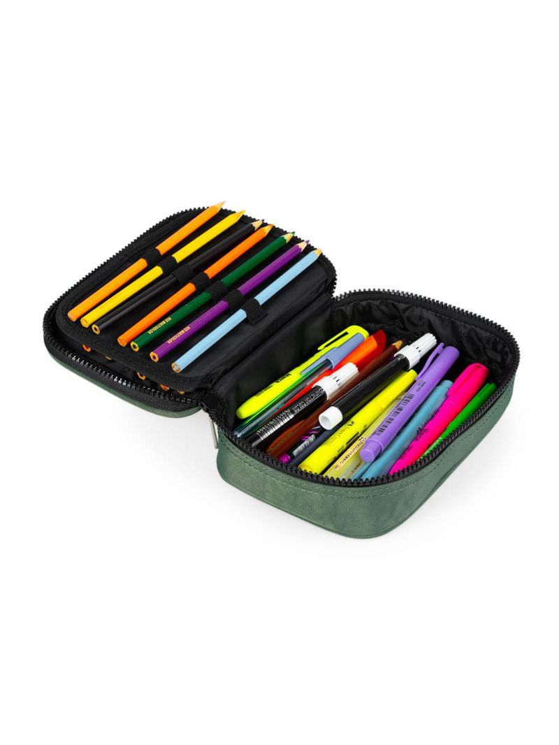 Estojo escolar juvenil masculino color block ii verde escuro