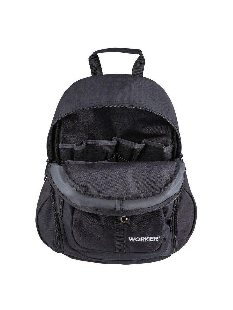 Mochila Para Ferramentas 14'' Poliéster Preta/vermelha Worker