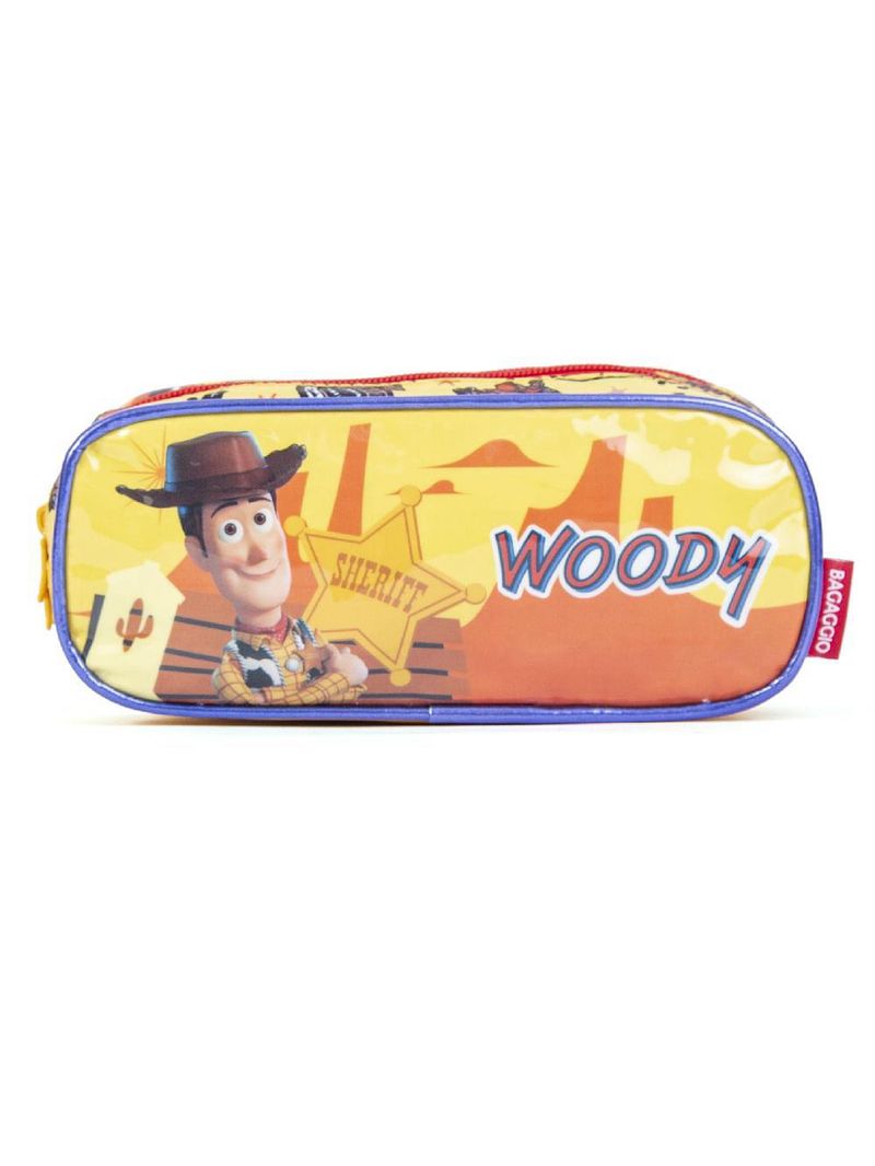 Estojo escolar masculino wood amarelo