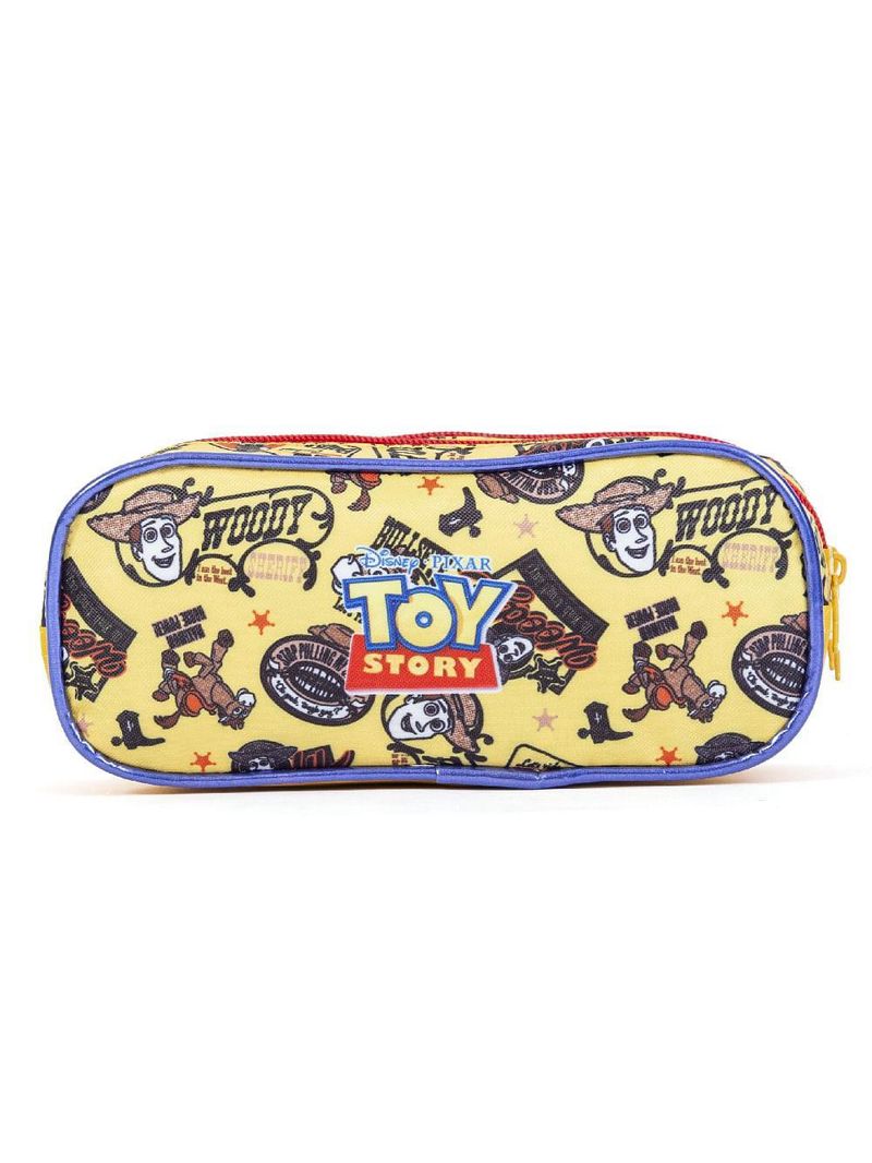 Estojo escolar masculino wood amarelo