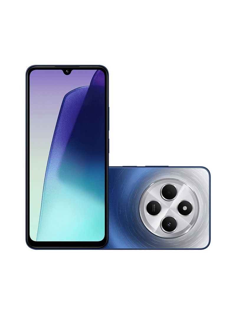 Smartphone xiaomi redmi 14c br 4g azul 256gb, 4+4gb ram virtual, tela de 6,8’’, mediatek helio g81 ultra e câmera traseira dupla de 50mp