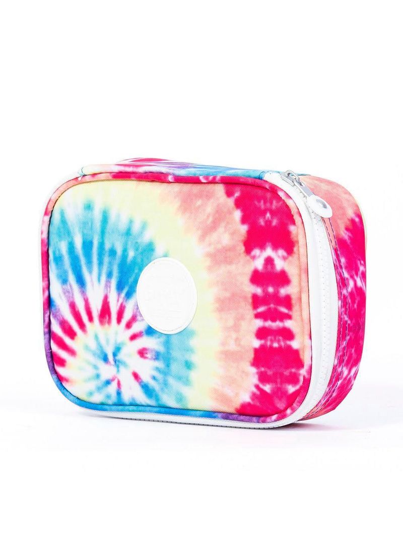 Estojo escolar feminino tie dye espiral colorido