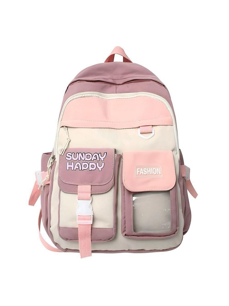 Mochila Juvenil Feminina Passeio Cores: Roxo Com Rosa