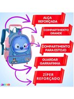 Mochila Escolar Infantil Com Alças Reforçadas Bolsa De Estudos Para Criança Stitch Tsum