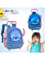 Mochila Escolar Infantil Com Alças Reforçadas Bolsa De Estudos Para Criança Stitch Tsum