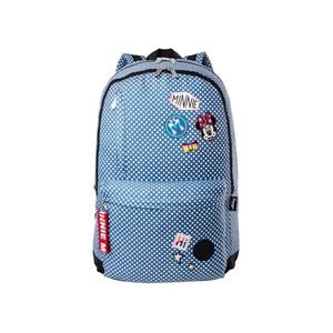 Mochila feminina minnie patches azul